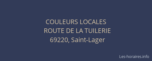 COULEURS LOCALES