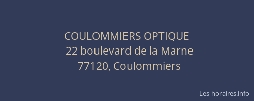 COULOMMIERS OPTIQUE