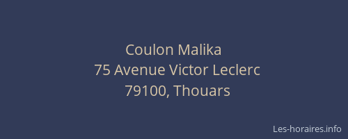Coulon Malika