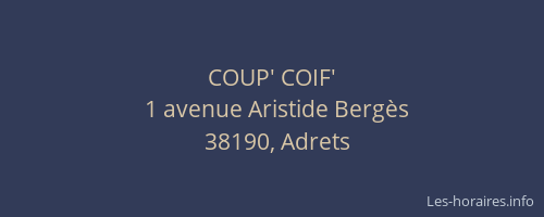 COUP' COIF'