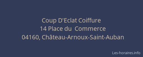 Coup D'Eclat Coiffure