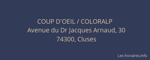 COUP D'OEIL / COLORALP