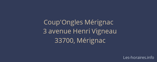 Coup'Ongles Mérignac