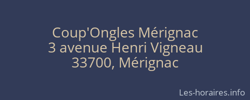 Coup'Ongles Mérignac
