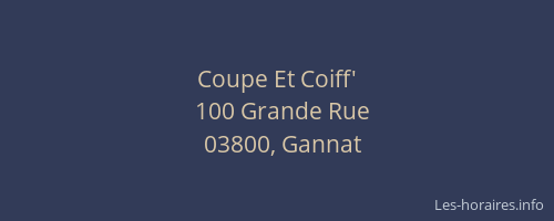 Coupe Et Coiff'