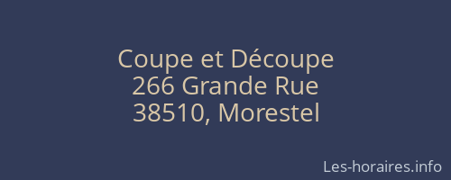 Coupe et Découpe