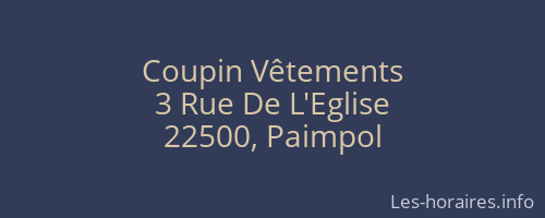 Coupin Vêtements