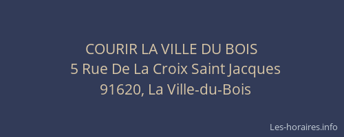 COURIR LA VILLE DU BOIS