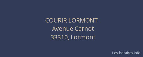 COURIR LORMONT