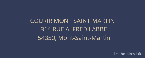 COURIR MONT SAINT MARTIN