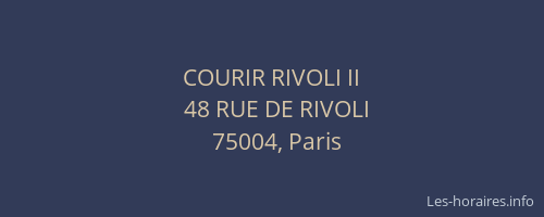 COURIR RIVOLI II