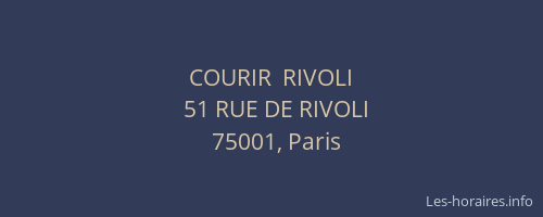 COURIR  RIVOLI