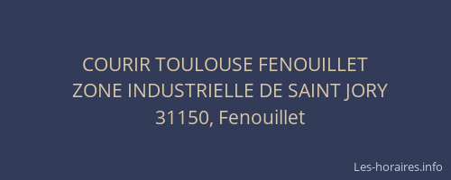 COURIR TOULOUSE FENOUILLET