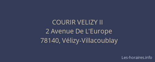COURIR VELIZY II