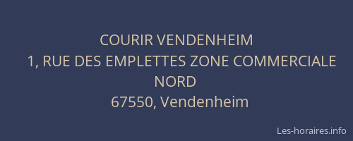 COURIR VENDENHEIM