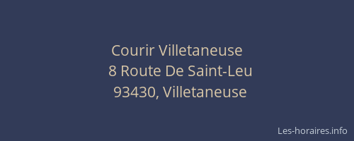 Courir Villetaneuse