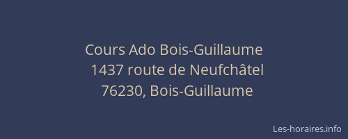 Cours Ado Bois-Guillaume