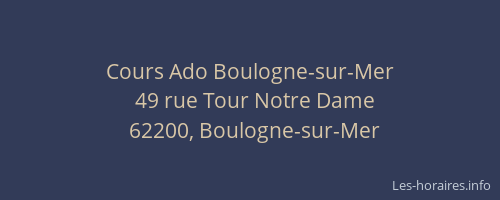 Cours Ado Boulogne-sur-Mer