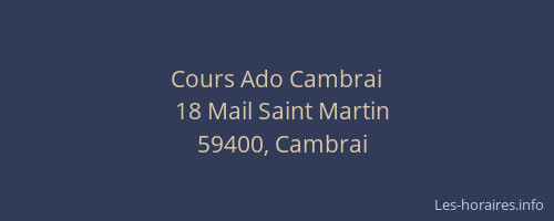 Cours Ado Cambrai