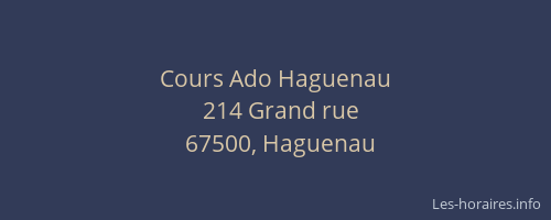 Cours Ado Haguenau