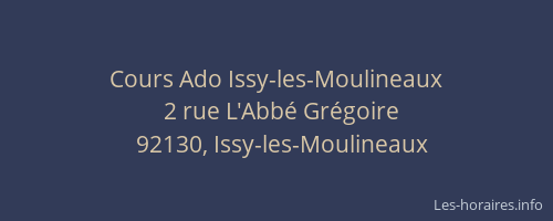 Cours Ado Issy-les-Moulineaux