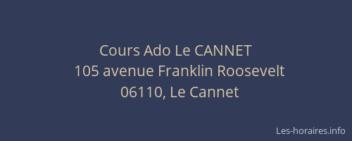 Cours Ado Le CANNET