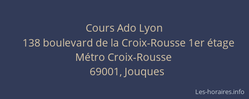 Cours Ado Lyon