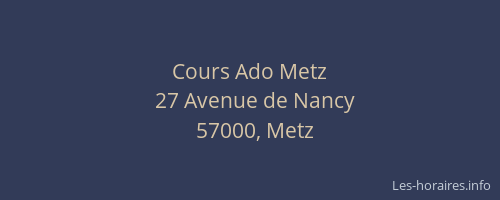 Cours Ado Metz