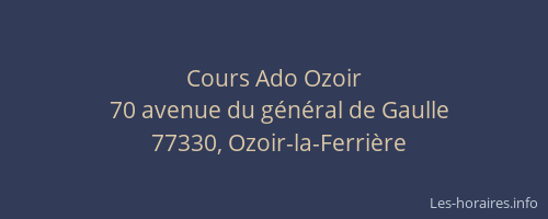 Cours Ado Ozoir
