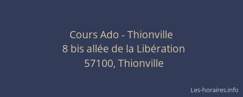 Cours Ado - Thionville