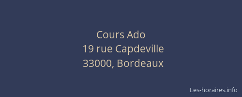 Cours Ado
