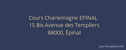 Cours Charlemagne EPINAL
