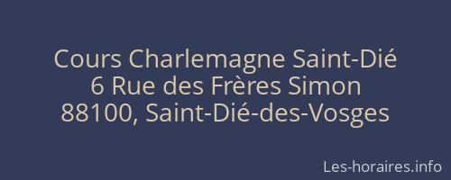Cours Charlemagne Saint-Dié