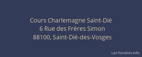 Cours Charlemagne Saint-Dié
