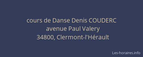 cours de Danse Denis COUDERC