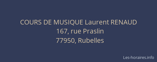 COURS DE MUSIQUE Laurent RENAUD