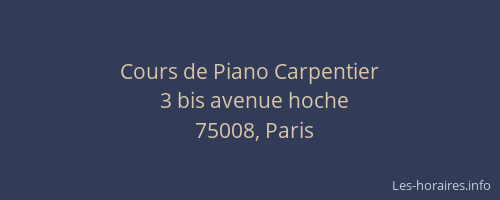Cours de Piano Carpentier