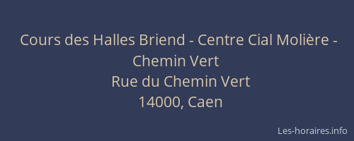 Cours des Halles Briend - Centre Cial Molière - Chemin Vert