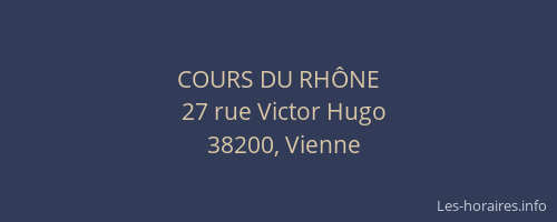 COURS DU RH&Ocirc;NE