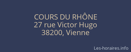 COURS DU RHÔNE