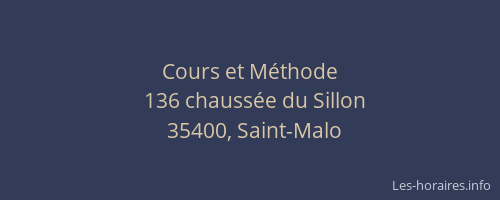 Cours et Méthode
