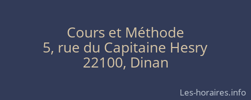 Cours et Méthode