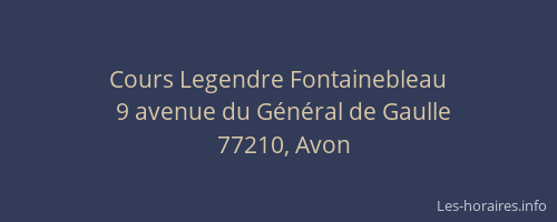 Cours Legendre Fontainebleau