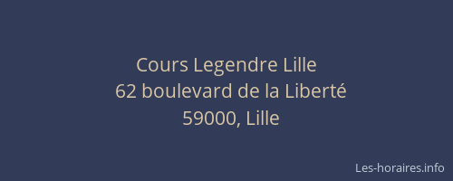 Cours Legendre Lille