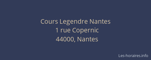 Cours Legendre Nantes