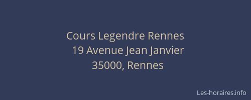 Cours Legendre Rennes