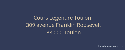 Cours Legendre Toulon