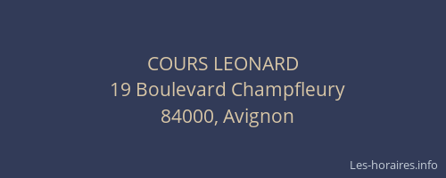 COURS LEONARD