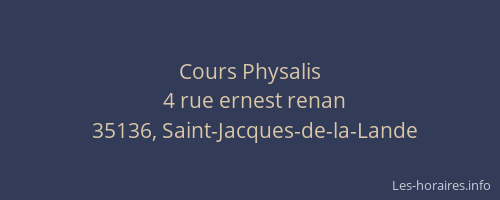 Cours Physalis