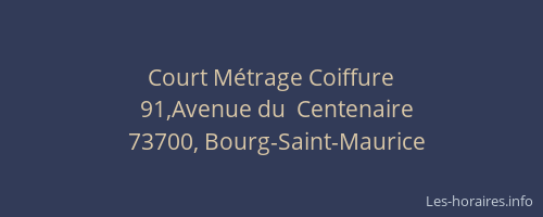 Court M&eacute;trage Coiffure